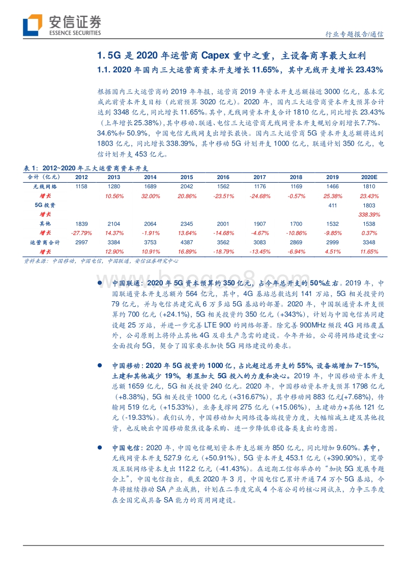 5G系列报告之十一：中国5G新基建引领全球，无线资本开支倍增.pdf_第4页