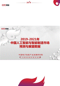 2019-2021年中国人工智能与智能制造市场预测与展望数据.pdf