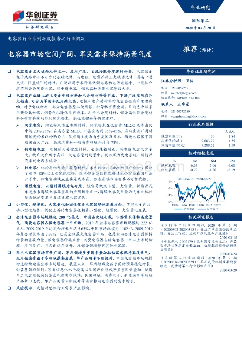 电容器行业系列深度报告之行业概况：电容器市场空间广阔，军民需求保持高景气度.pdf_第1页