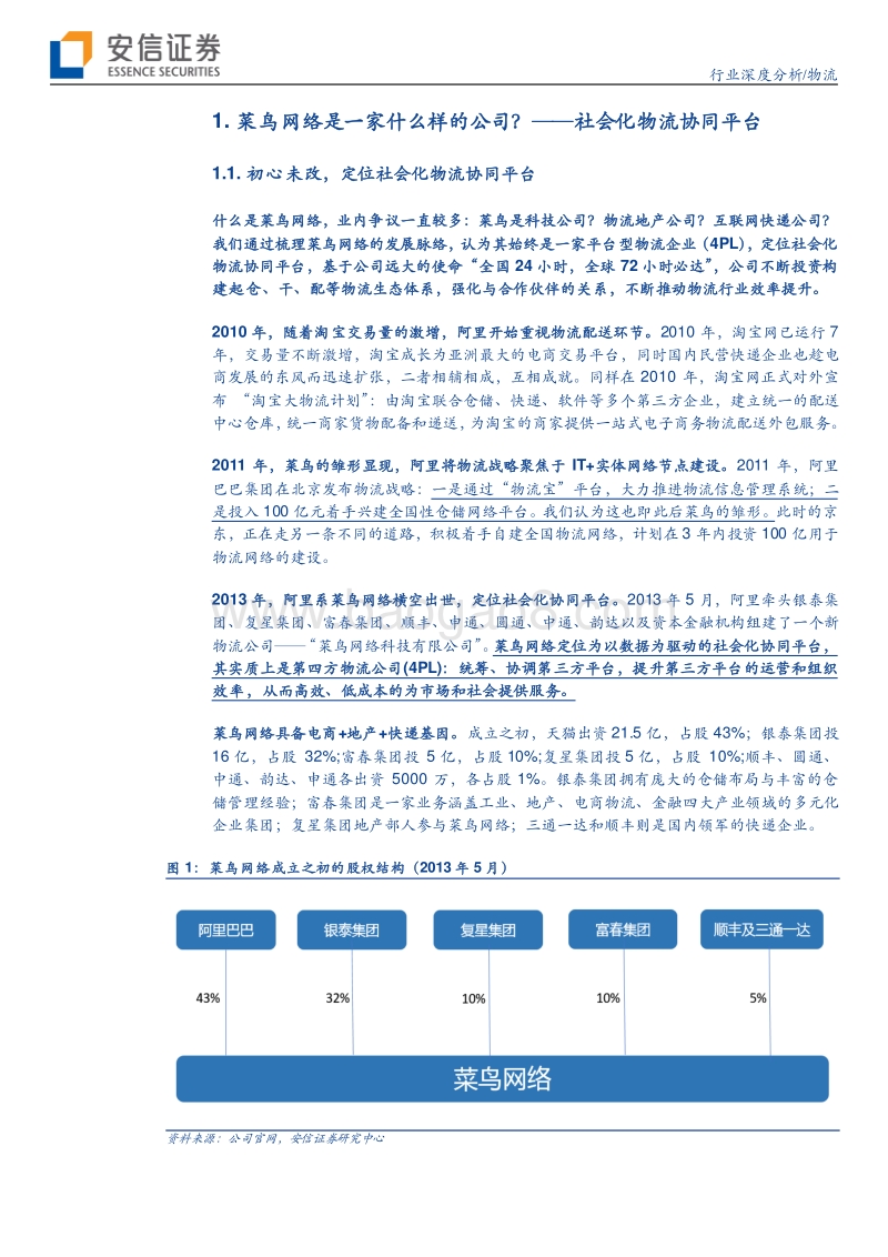 快递物流系列研究笔记之七：菜鸟的物流江湖.pdf_第5页