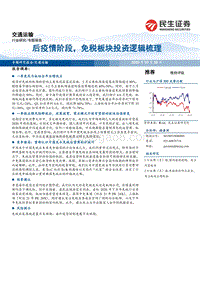 交通运输专题报告：后疫情阶段，免税板块投资逻辑梳理.pdf