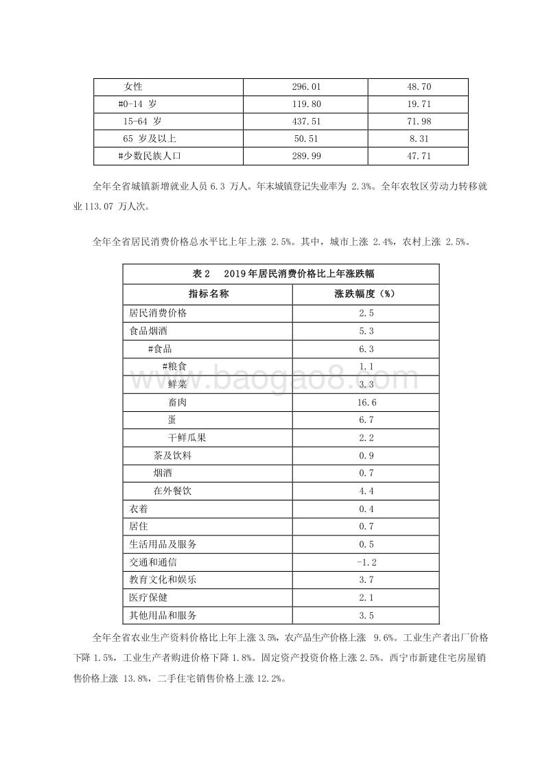 2019-2020年青海省国民经济和社会发展统计公报.docx_第3页