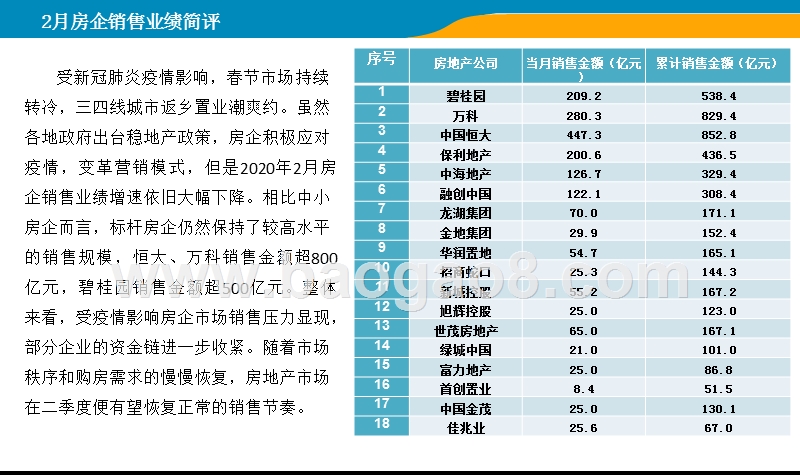 2020年2月中国房地产上市公司销售业绩分析报告.pptx_第2页