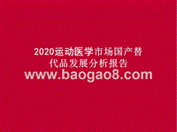 2020运动医学市场国产替代品发展分析报告.pptx