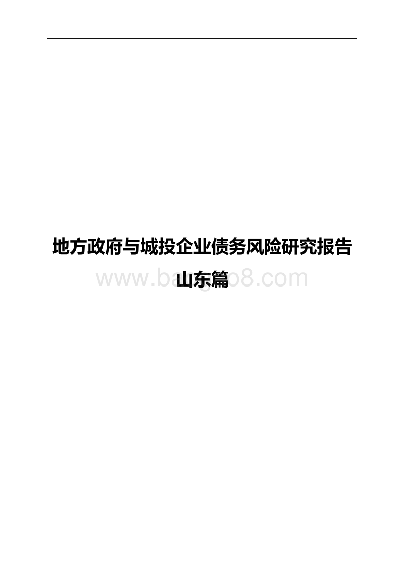 地方政府与城投企业债务风险研究报告山东篇.pdf_第1页