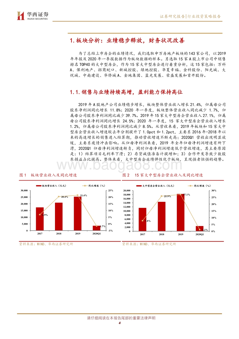 房地产行业2019年年报及2020年一季报总结及展望：财务状况持续改善，预收覆盖夯实业绩.pdf_第4页