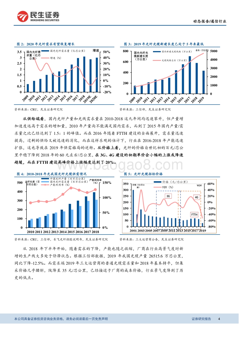 光纤光缆行业报告（1）：新基建带来需求回暖，行业迎来边际改善.pdf_第4页