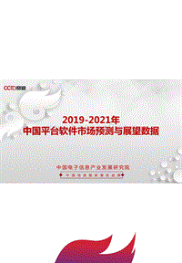 2019-2021年中国平台软件市场预测与展望数据.pdf