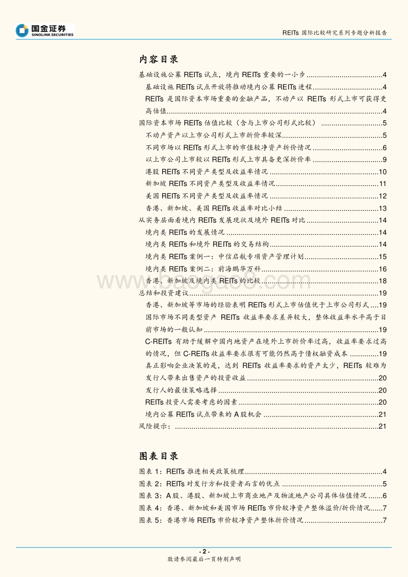 REITs国际比较研究系列专题分析报告：从国际估值比较，看公募REITs挑战和机会.pdf_第2页