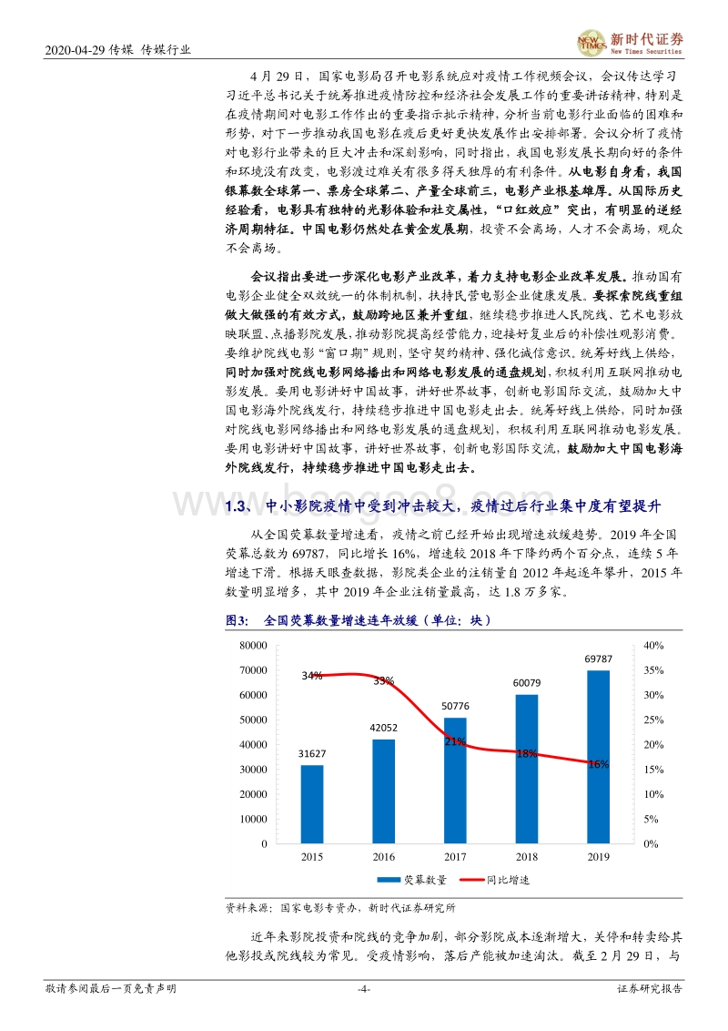 影视行业复工跟踪专题报告一：影视产业熬过疫情寒冬，政策加码助力春季复苏.pdf_第4页