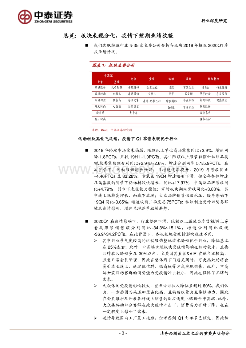 纺织服装行业深度报告：疫情导致短期业绩承压，龙头有望率先复苏.pdf_第3页