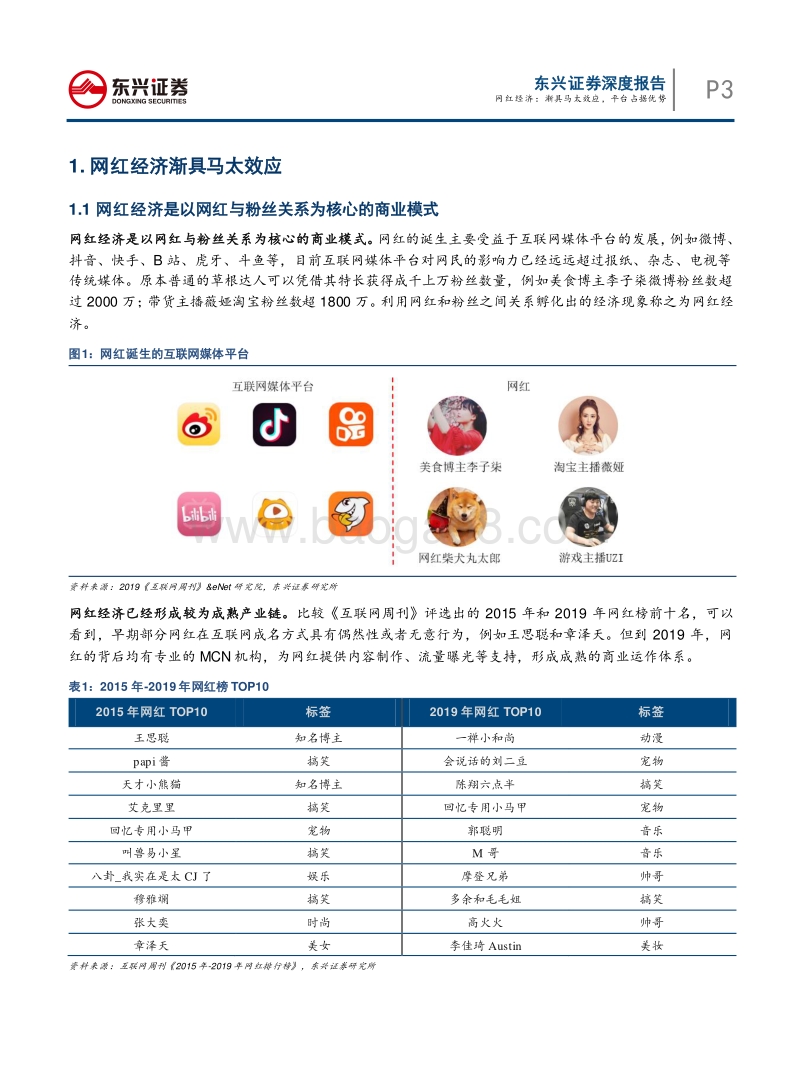 网红经济：渐具马太效应，平台占据优势.pdf_第3页