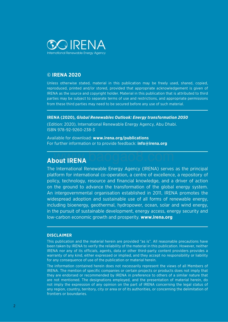 2020全球可再生能源展望：能量转换2050（英文版）.pdf_第2页