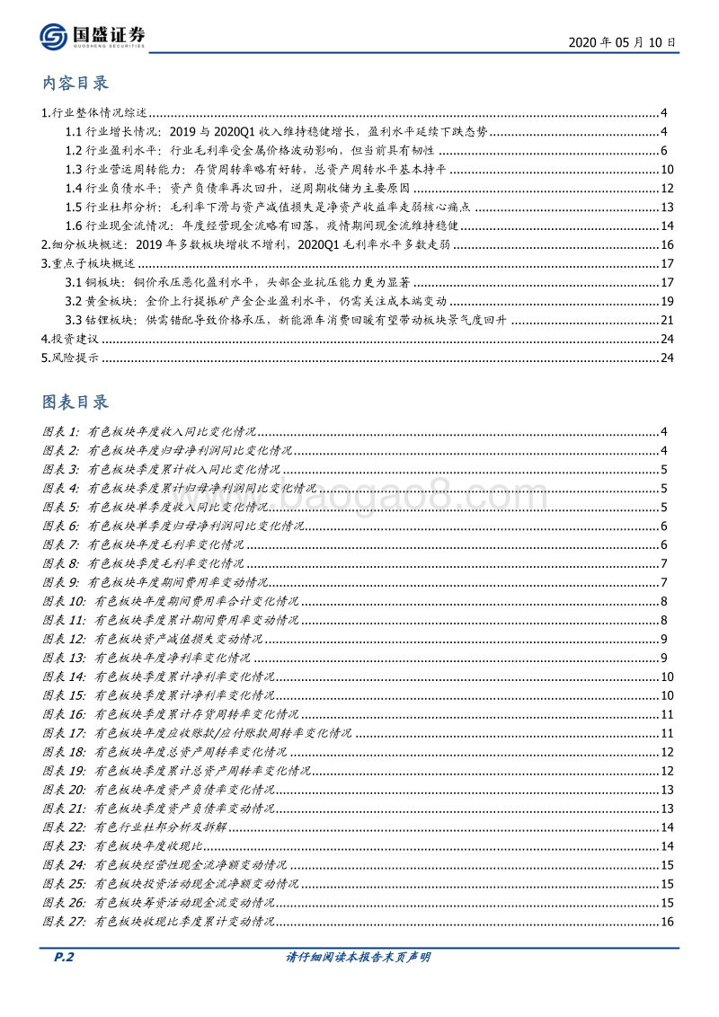 有色金属行业2019&2020Q1业绩综述：金属价格底部已现，把握左侧布局机会.pdf_第2页