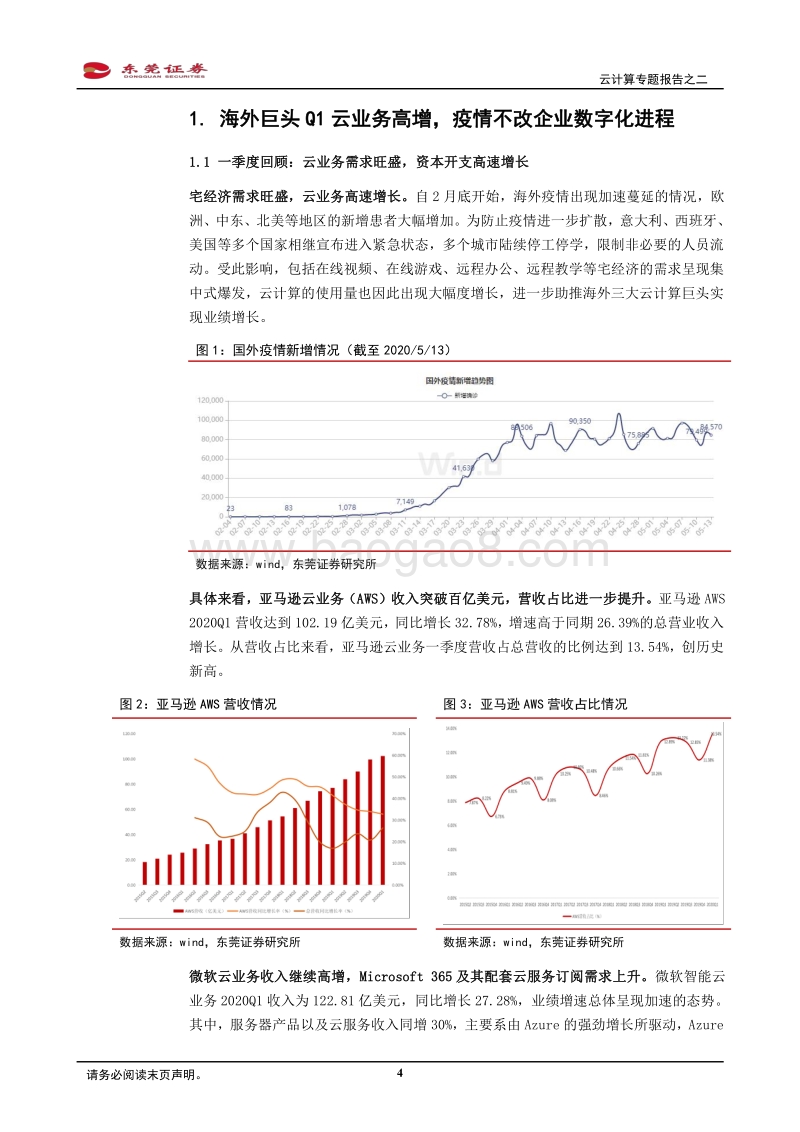 云计算专题报告之二：海外巨头一季度云业务高增，国内多因素共振景气度上行.pdf_第4页