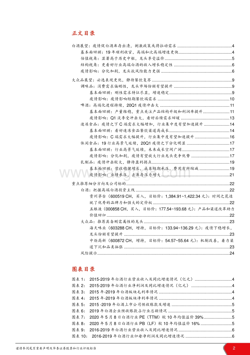 食品饮料2020年中国市场前瞻——新冠病毒“危”与“机”：看好高端白酒和刚需属性的大众品.pdf_第2页