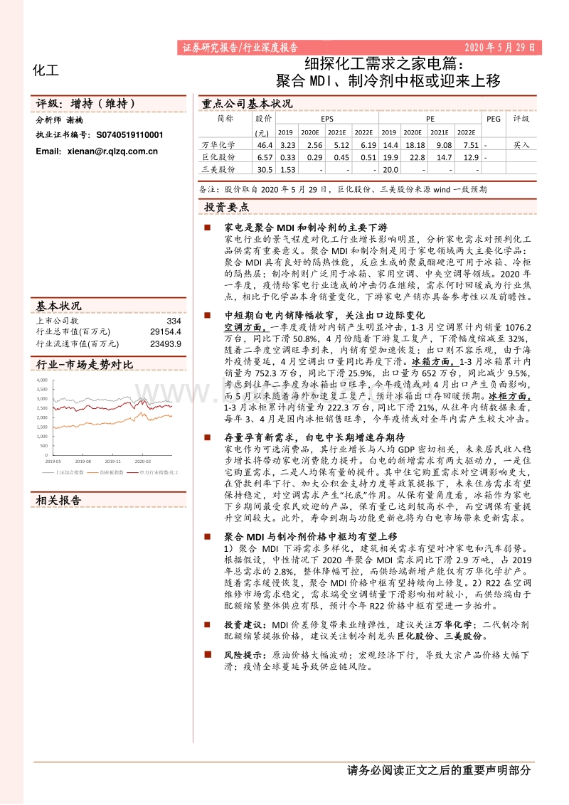 细探化工需求之家电篇：聚合MDI、制冷剂中枢或迎来上移.pdf_第1页