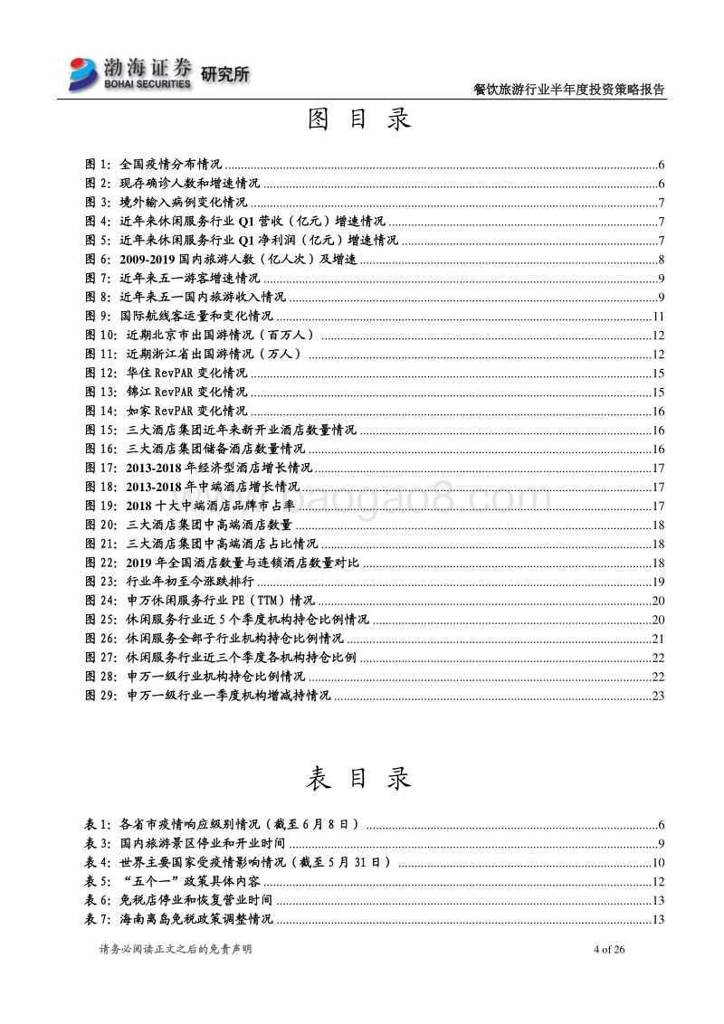 餐饮旅游行业半年度投资策略报告：疫情防控成果显现，旅游行业百废待兴.pdf_第4页