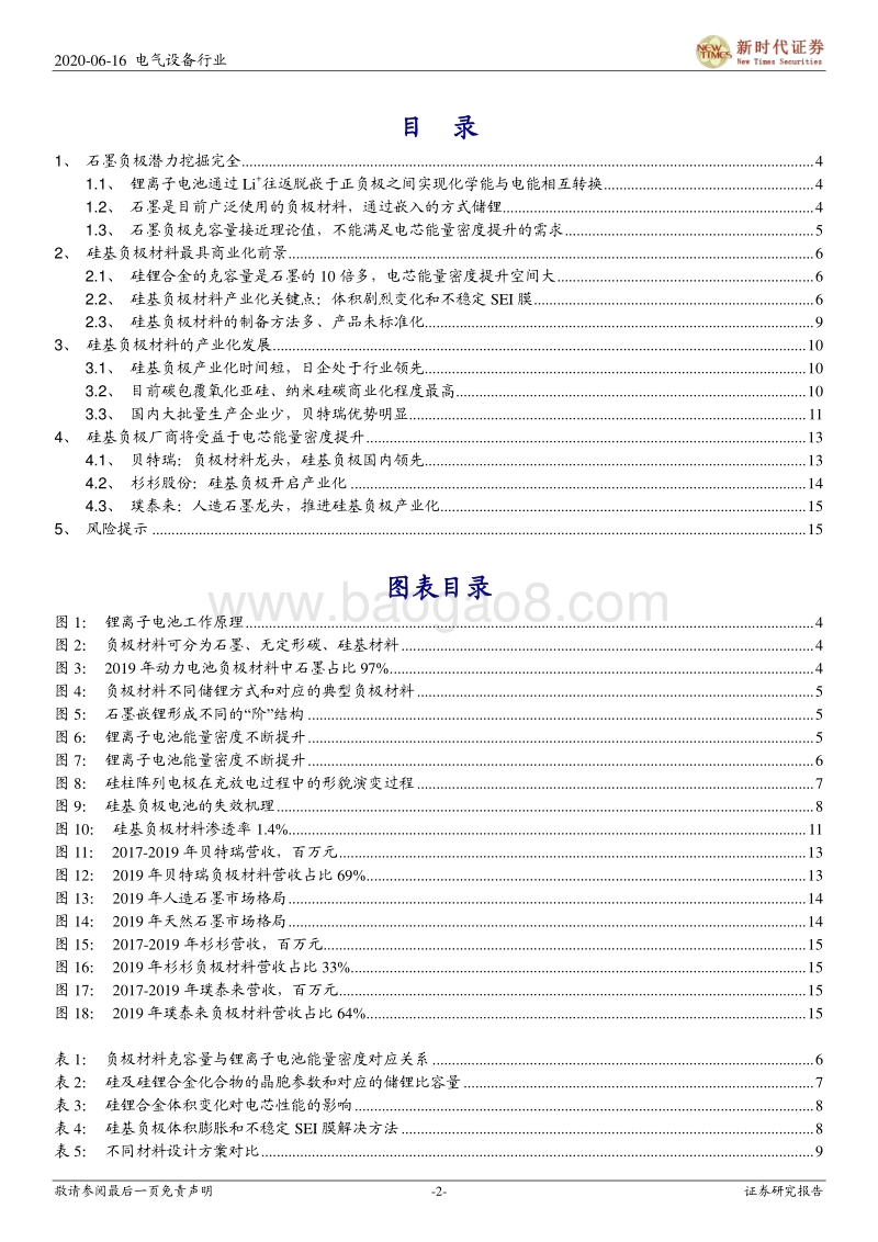 电动车产业链技术研究专题系列之二：硅基负极，高能量密度锂离子电池首选.pdf_第2页