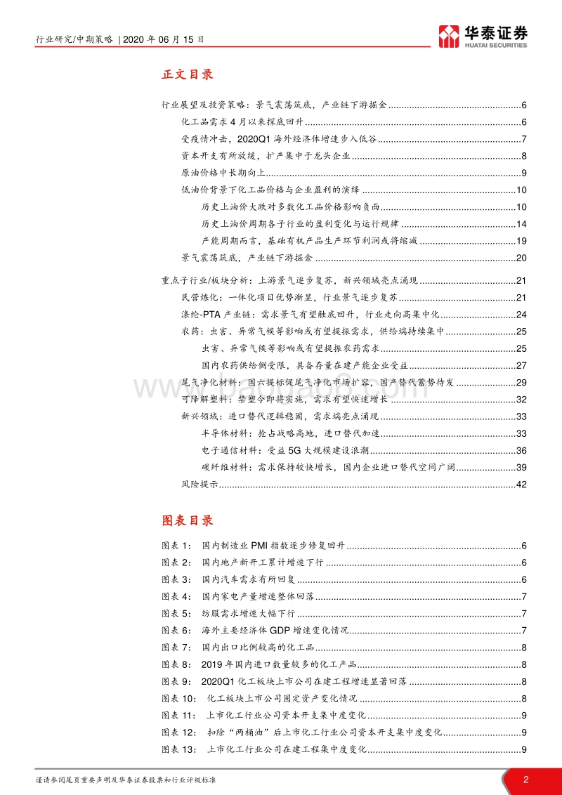 化工行业2020年中期策略：行业震荡筑底，产业链下游掘金.pdf_第2页