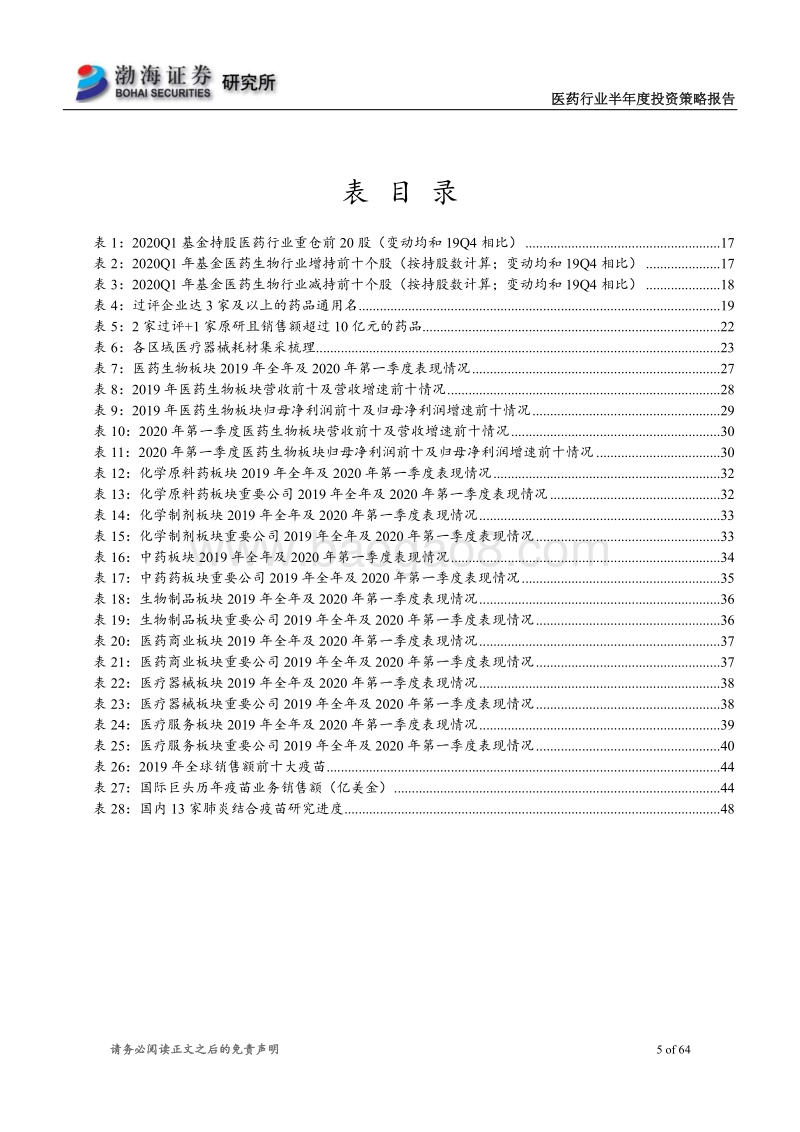 医药行业2020年半年度投资策略报告：顺应政策走势，甄选基本面坚挺个股.pdf_第5页