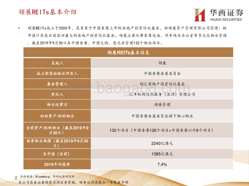REITs投资手册（六）：中国香港规模最大的REITs怎么看？.pdf_第2页