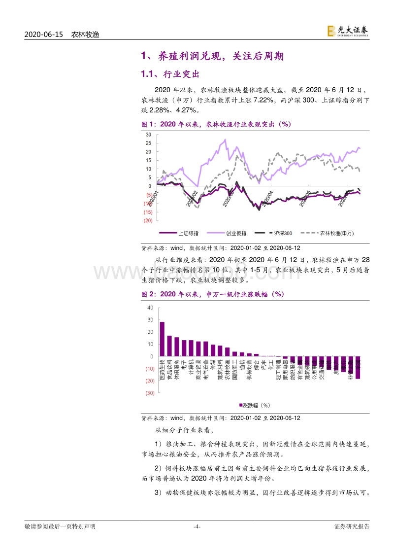 农林牧渔行业2020年下半年投资策略：养殖利润兑现，后周期拐点凸显.pdf_第4页