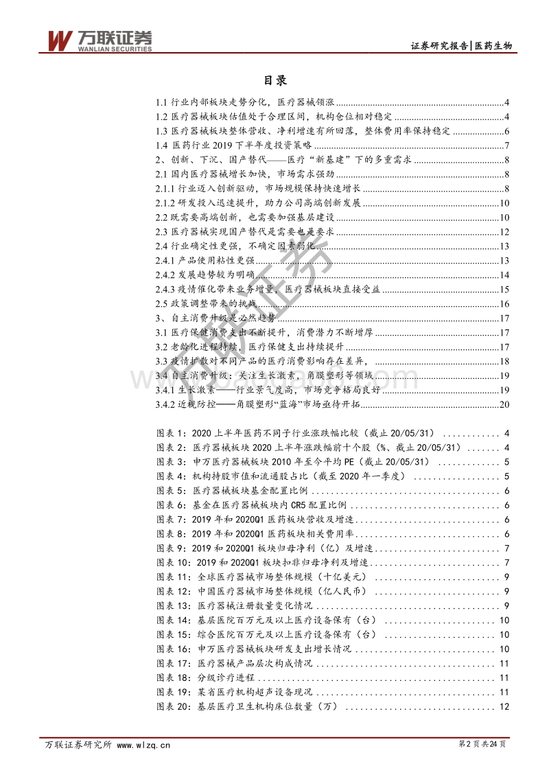 医药行业2020中期投资策略二（器械&消费）：分化背景下，寻找高确定性细分领域.pdf_第2页