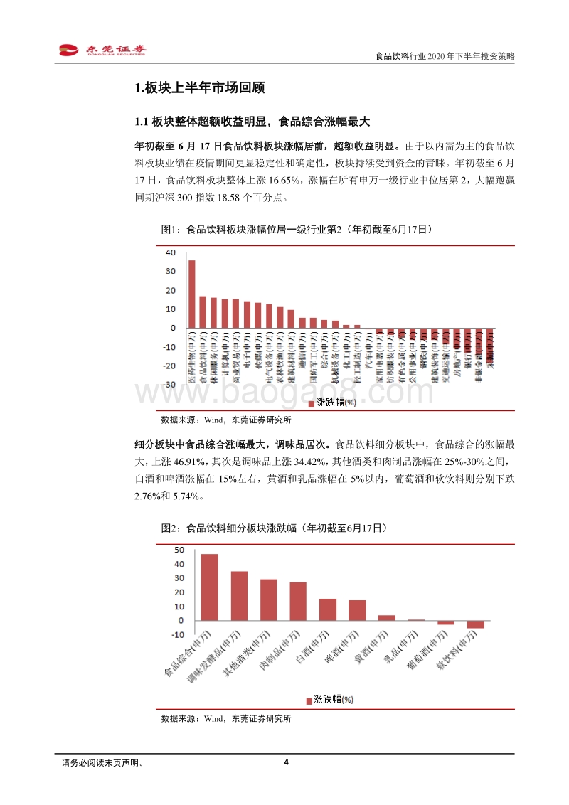 食品饮料行业2020年下半年投资策略：必选确定性高，可选边际改善.pdf_第4页