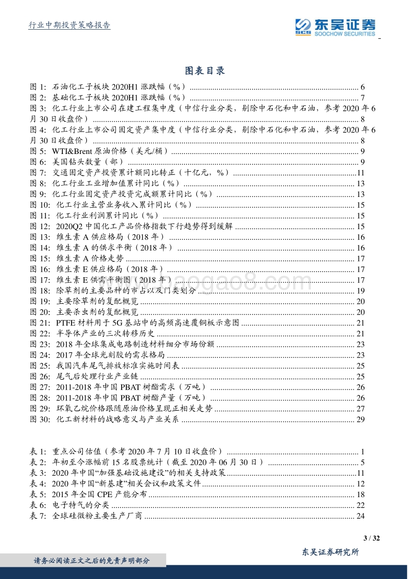 化工行业2020年度中期投资策略：经济持续复苏，高景气子行业成长加速.pdf_第3页