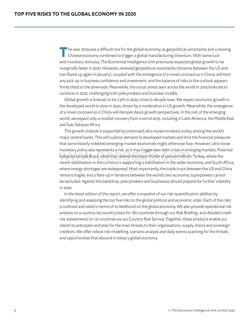 2020年全球经济面临的五大风险（英文版）.pdf_第4页