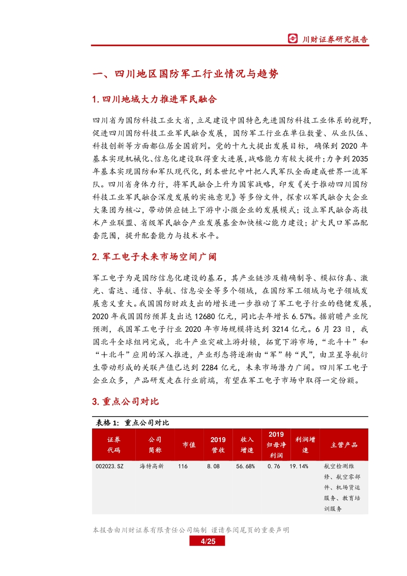 四川上市公司巡礼之科技篇（四）：军民融合成果显著，军工电子迎广阔市场.pdf_第4页
