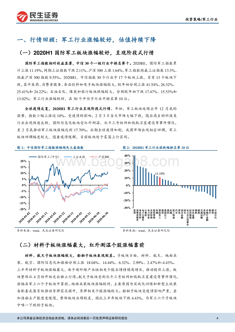 国防军工2020年中期策略报告：拨云见日，看好全年业绩增长.pdf_第4页