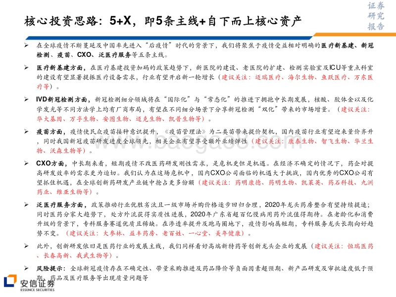医药行业：迎接后疫情时代，医药优先看好“5+X”.pdf_第2页