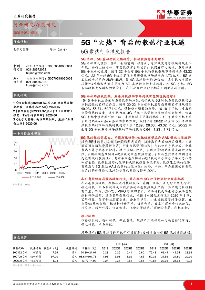 5G散热行业深度报告：5G“火热”背后的散热行业机遇.pdf_第1页