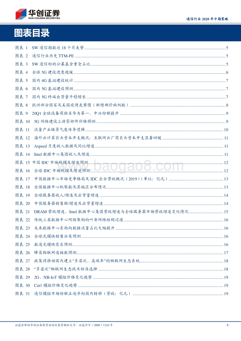 通信设备行业深度研究报告：外需修复叠加新基建拉动利好通信行业表现，紧抓5G“流量”及“应用”两大主线.pdf_第4页