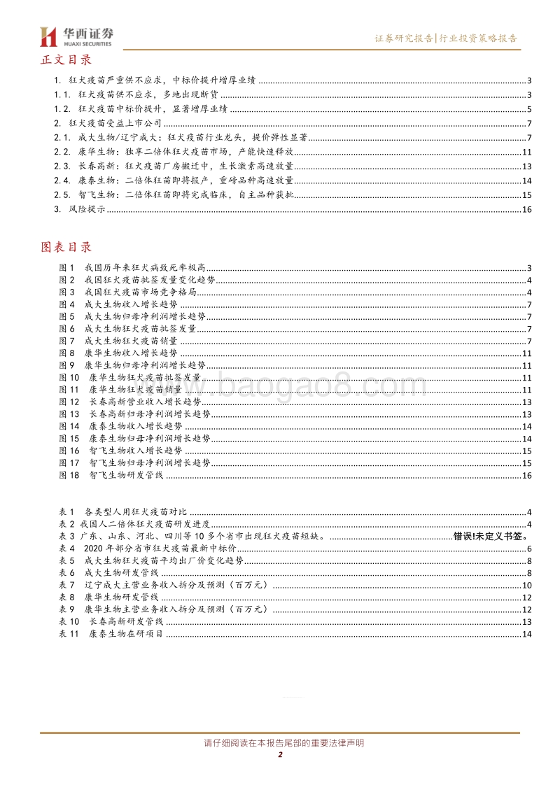 狂犬疫苗专题报告：狂犬疫苗供不应求，提价显著增厚业绩.pdf_第2页