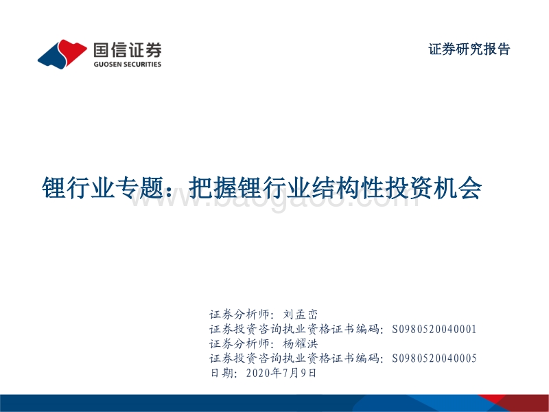 锂行业专题：把握锂行业结构性投资机会.pdf_第1页