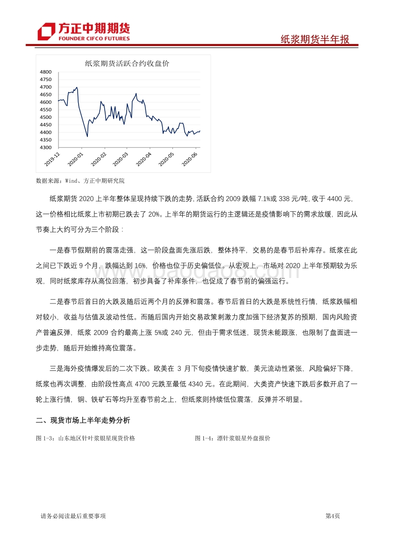 纸浆2020年上半年行情回顾及下半年展望：需求缓慢恢复价格重心有望上移.pdf_第4页