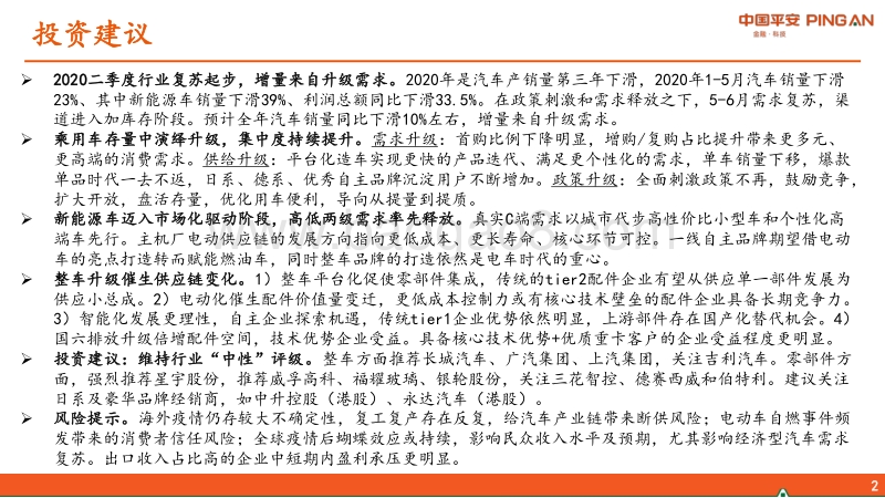 汽车和汽车零部件行业2020年中期策略报告：捕捉升级之变.pdf_第2页