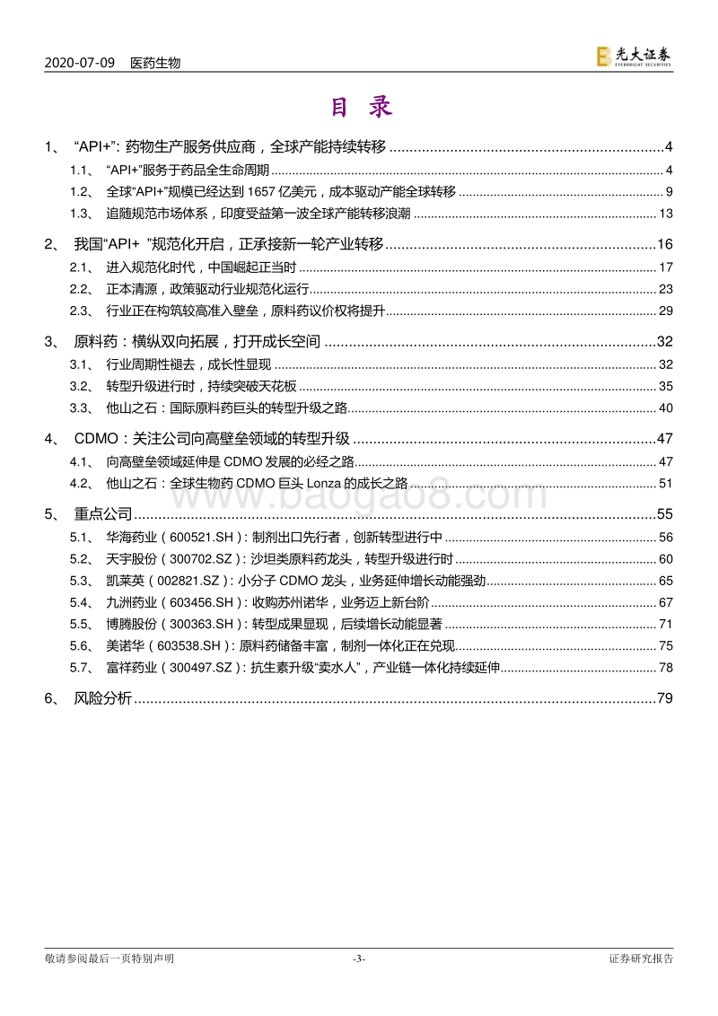 医药外包行业系列深度报告之三：“API+”：全球产业大转移，褪去周期迎成长.pdf_第3页