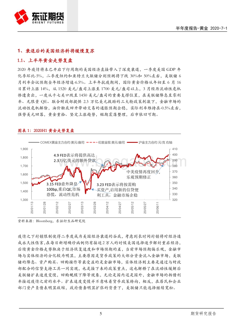 黄金半年度报告：美国经济行路难，静候黄金破前高.pdf_第5页