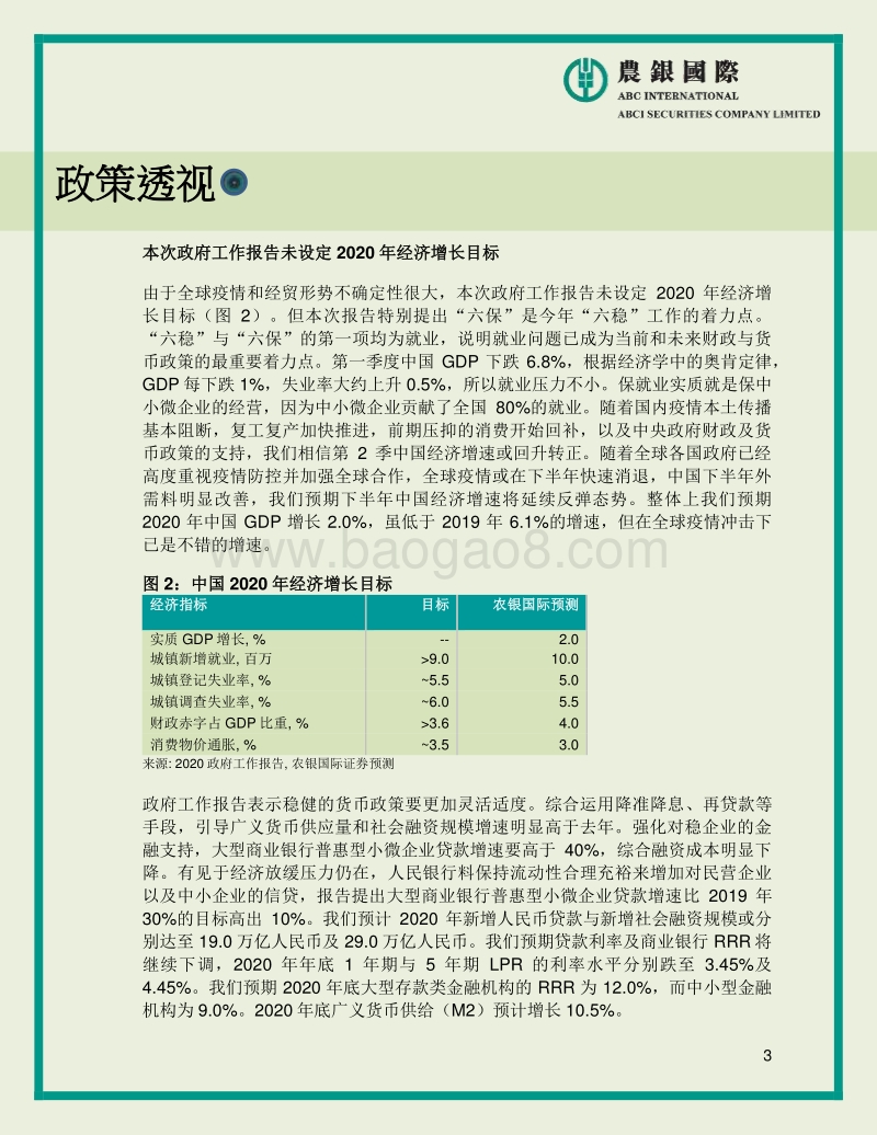 2020年中国政府工作报告的宏观、投资策略及行业分析.pdf_第3页
