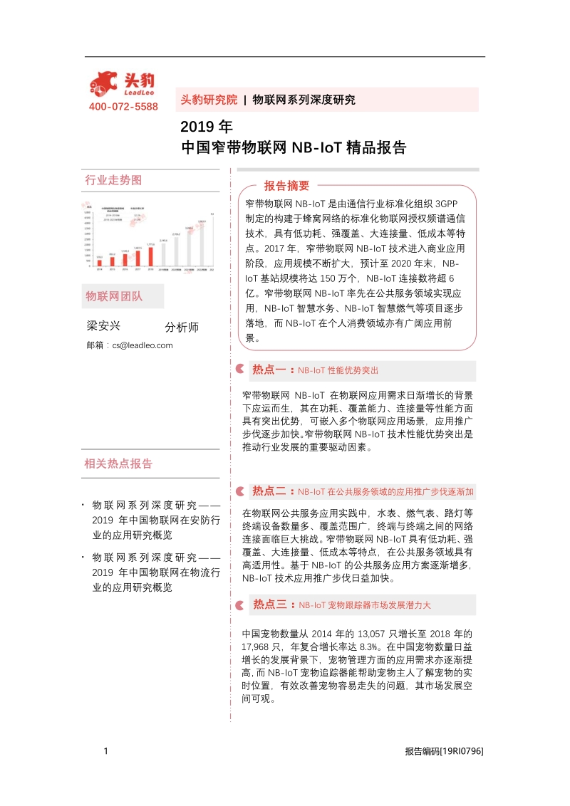 2019年中国窄带物联网NB-IoT精品报告.pdf_第1页