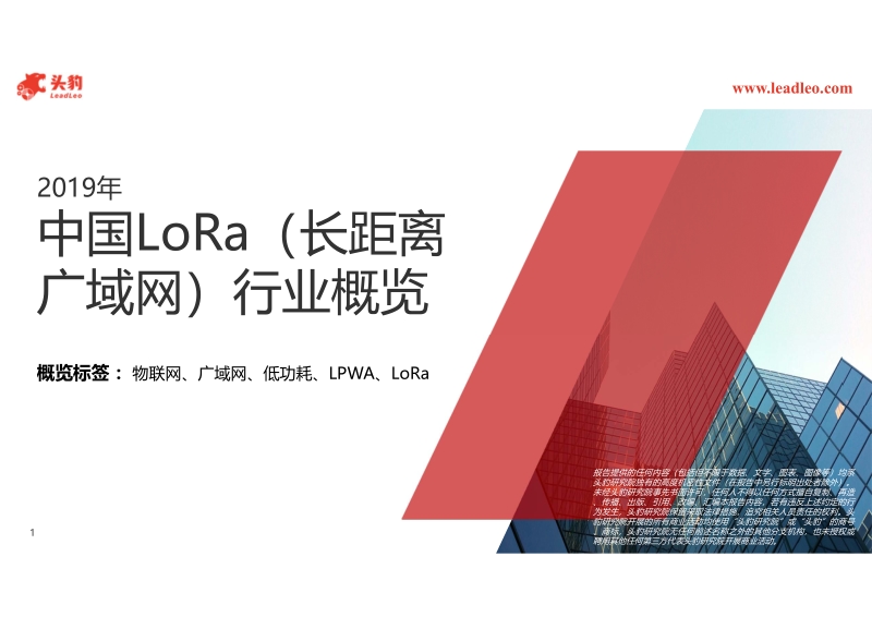 2019年中国LoRa（长距离广域网）行业概览.pdf_第1页