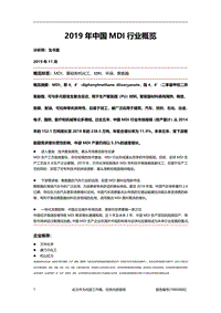 2019年中国MDI行业概览.pdf