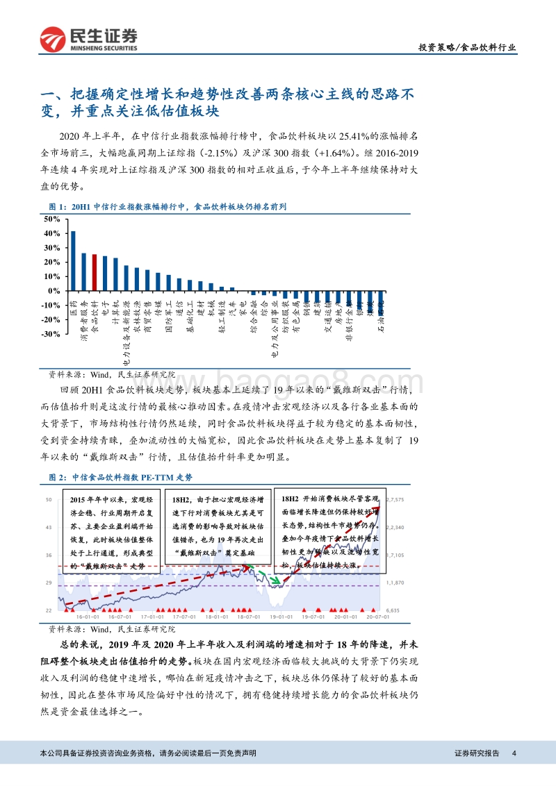 食品饮料行业2020年下半年投资策略报告：紧抓确定性增长及趋势性改善两条核心主线.pdf_第4页