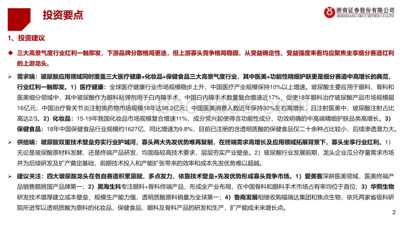 化妆品行业深度之原料黄金“玻尿酸”：玻尿酸双重壁垒+先发优势，寡头企业分赛道坐享红利.pdf_第2页