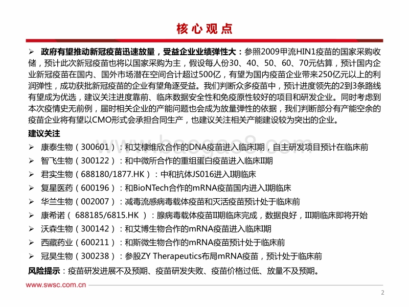 2020年新冠疫苗行业专题：新冠疫苗和中和抗体有望成为本次疫情防控的核心主力.pdf_第3页