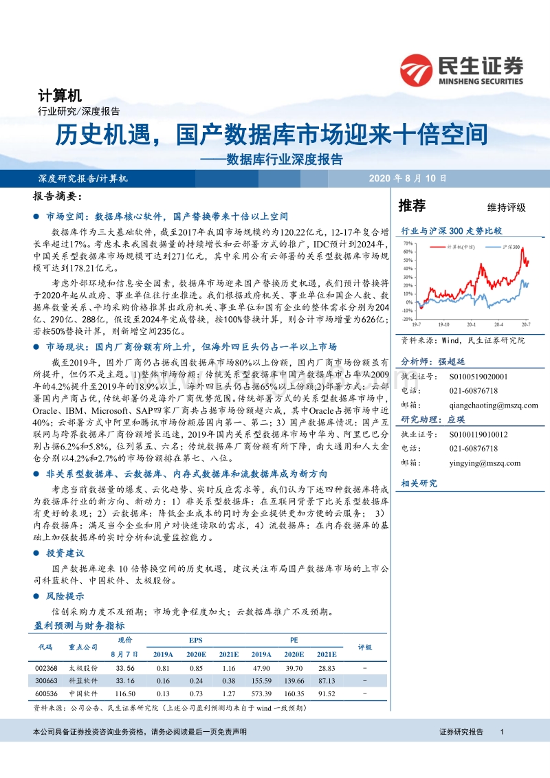 数据库行业深度报告：历史机遇，国产数据库市场迎来十倍空间.pdf_第1页